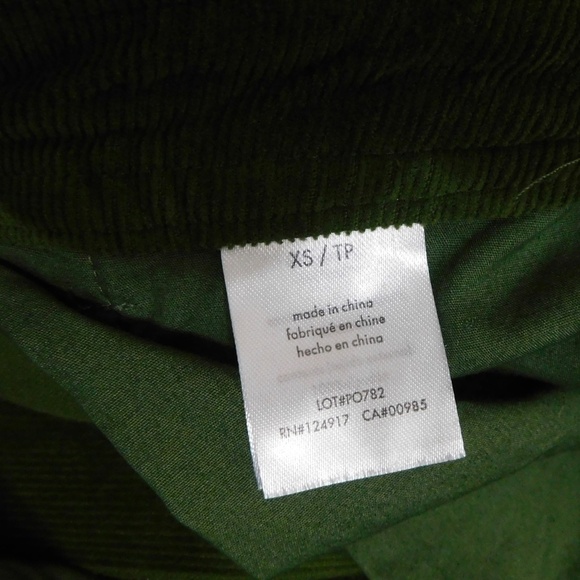 NWT!! WEWOREWHAT Elastic Back Corduroy Pants Basil Green Preppy Academia X-Small - Picture 13 of 16